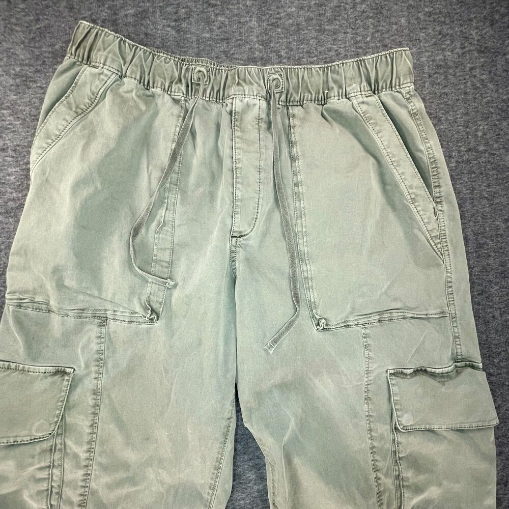 Abercrombie Garment Dyed Baggy Cargo Pants L Green Zip Hem Gorpcore Utility Y2K - Picture 10 of 12